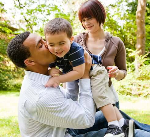 young, happy family