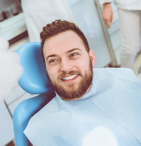man receiving preventive dentistry