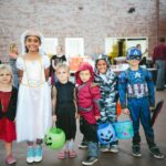 group of kids dressed for Halloween