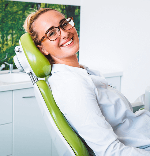 young woman at the dentist