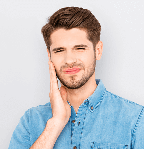 man with mouth pain