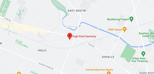map of our East Austin location