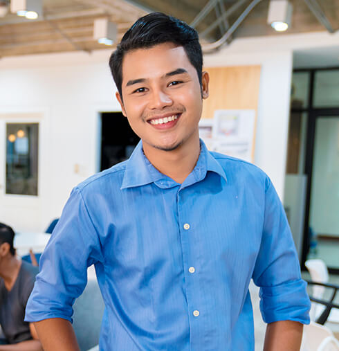 young man with a white smile