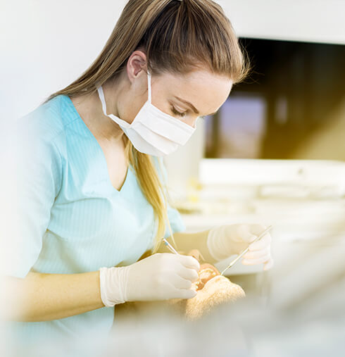 dentist working on patient