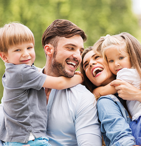 happy young family