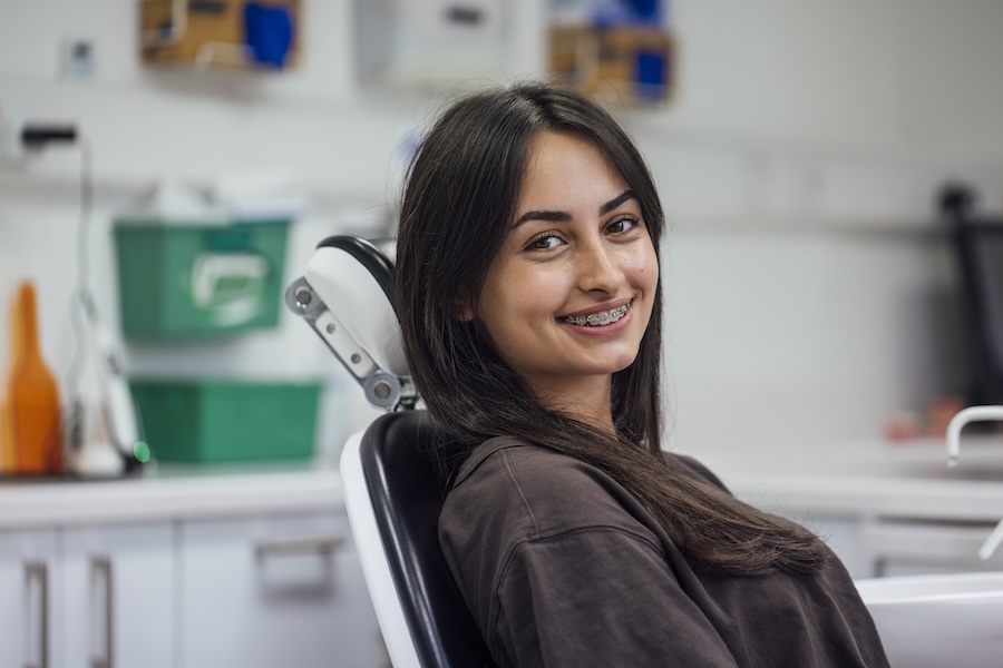 teen at the dentist for a teen dental visit